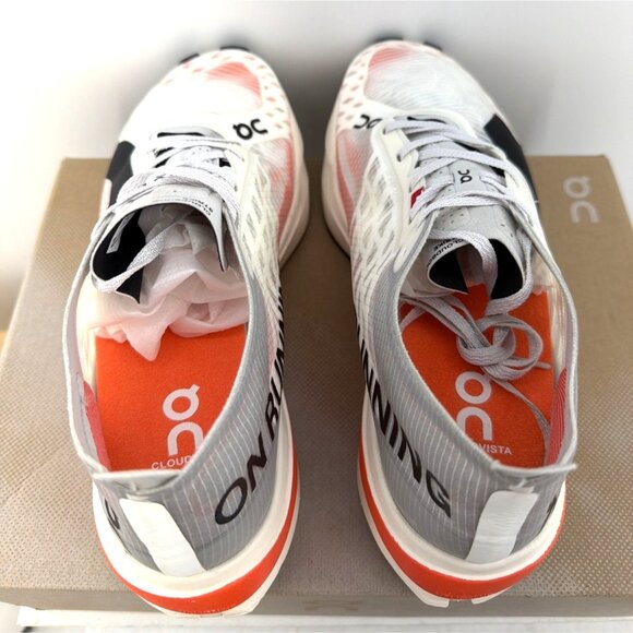 ON Cloud Cloudboom Strike Roadrunner White Orange Running Sneakers Men Size 6